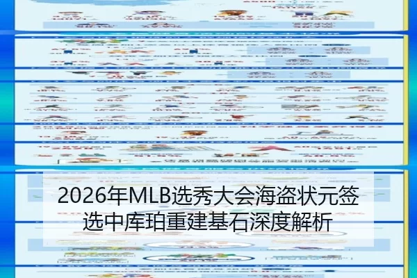 2026年MLB选秀大会海盗状元签选中库珀重建基石深度解析